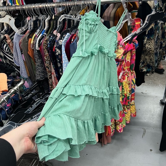 Wild Fable Mint Ruffled Mini Dress - Picture 3 of 7